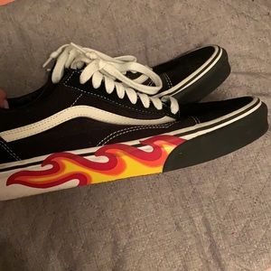 Vans With Flame Detailing